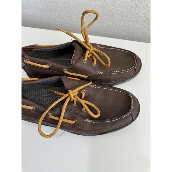 Men’s Columbia Dockside Boat Loafers Brown Leather 7 - Picture 10 of 13